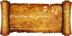 Pfeiffer Őszike névjegykártya